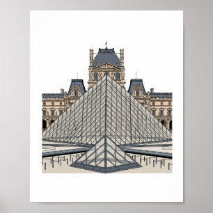 Louvre Museum Paris Pyramid Poster