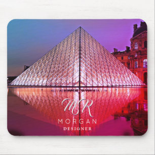 Louvre Pyramid, DIY Name & Monogram Extra Text Vs2 Mouse Pad