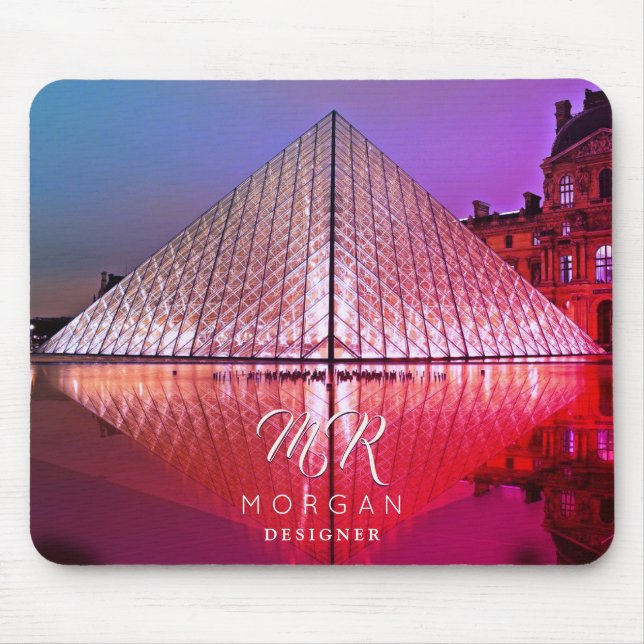 Louvre Pyramid, DIY Name & Monogram Extra Text Vs2 Mouse Pad (Front)