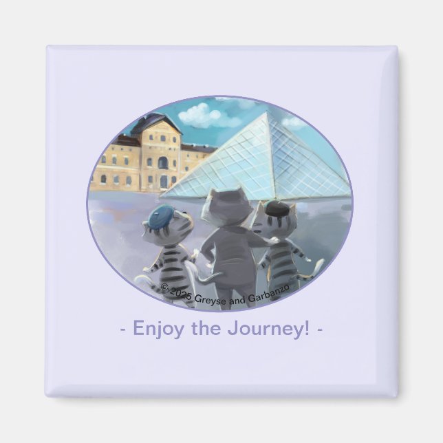 Louvre Square Magnet 2 inch - Enjoy  (Front)
