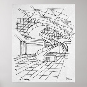 Louvre Underneath the Pyramid   Paris, France Poster