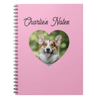 Lovable Pink Personalised Pet Dog Heart Frame Notebook