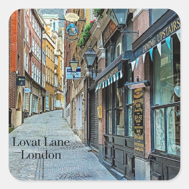 Lovat Lane, London, England, Square Sticker (Front)