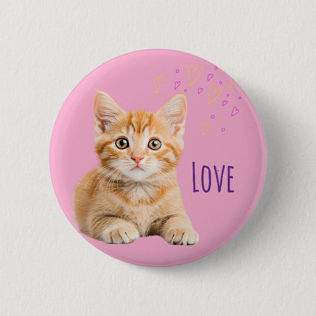 Loveかわいい猫ちゃん♡ 6 Cm Round Badge (Front)