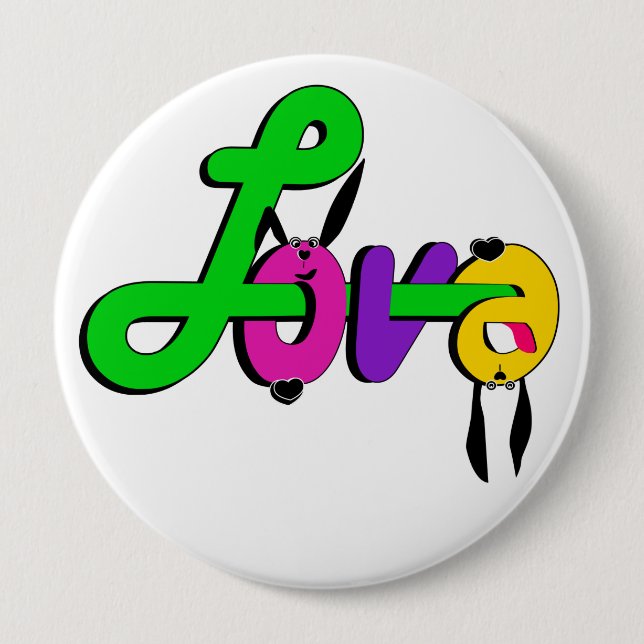 Love 10 Cm Round Badge (Front)