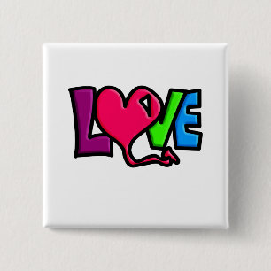 Love 15 cm square badge