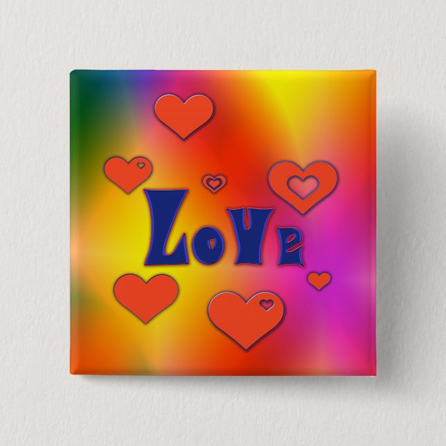 Love 15 Cm Square Badge (Front)