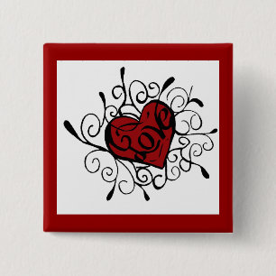 love 15 cm square badge