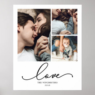 Love 16x20 3 Photo Collage Poster