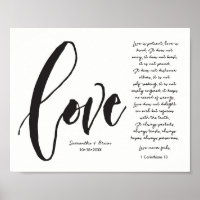 Love, 1 Cor. 13, Couple Name, Modern Script