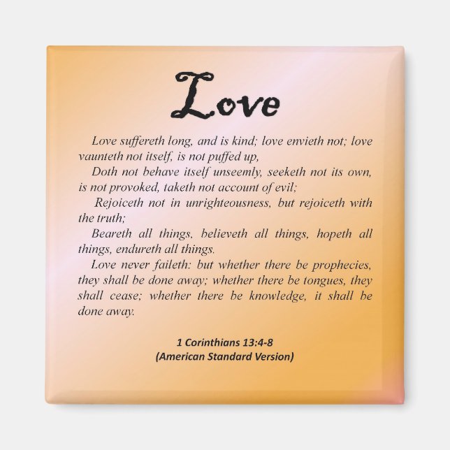 Love 1 Corinthians 13-4 Magnet (Front)