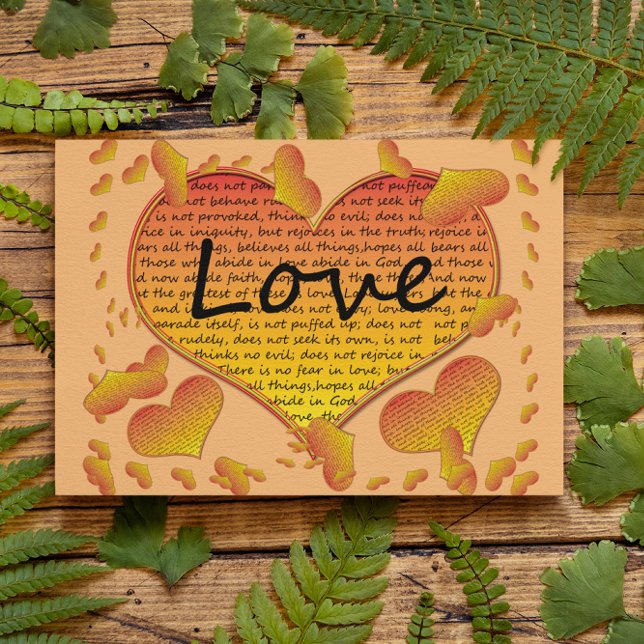 Love 1 Corinthians 13 Hearts Postcard (Creator Uploaded)