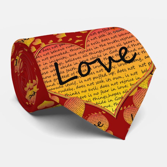 Love 1 Corinthians 13 Hearts Tie (Rolled)