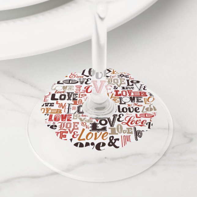 Love 1 wine glass tag (Close Up)