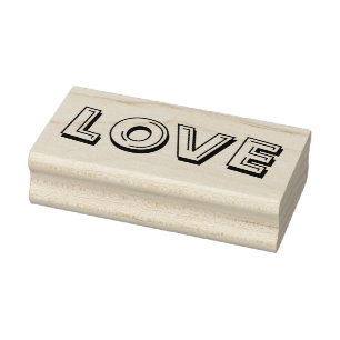 LOVE 1"x2.5" Rubber Stamp / Alphabet Soup