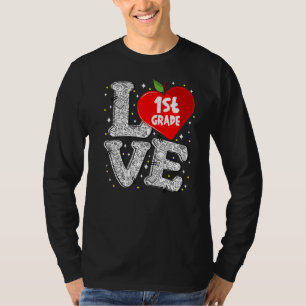 Love 1st Grade Apple Back To School Teacher T-Shirt