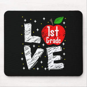 Love 1st Grade Apple Fun Ck To School Teacher Gift Mouse Pad