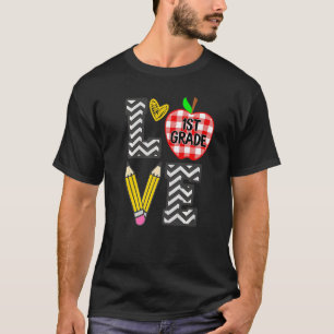 Love 1st Grade Back To School Teacher Student Boy T-Shirt