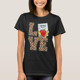 Love 1st Grade Teacher Appreciation Leopard Back T T-Shirt
