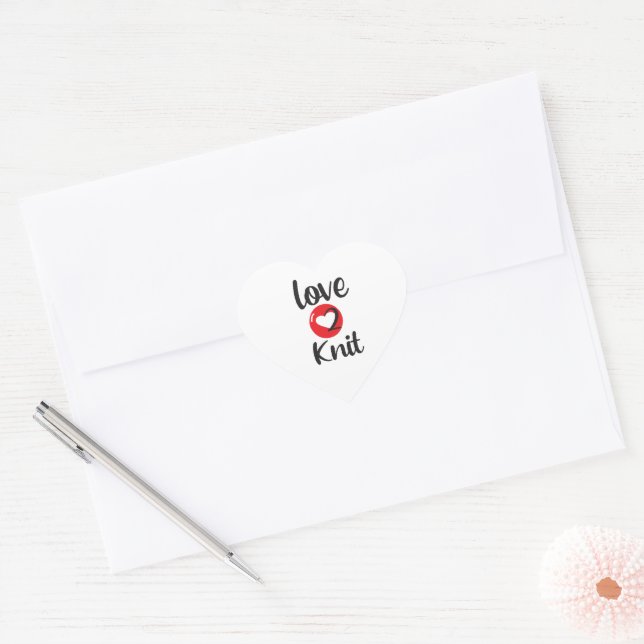 Love 2 Knit Heart Sticker (Envelope)