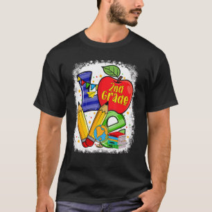 Love 2nd Grade Apple Back To School Teacher Stude T-Shirt