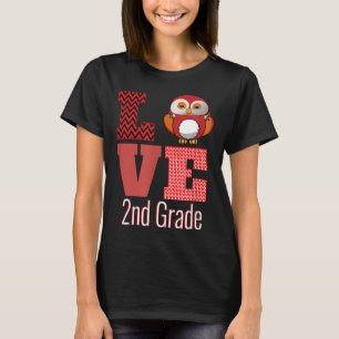 Love 2nd Grade Owl Second Grade Back To School T-Shirt