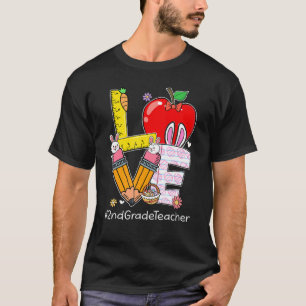Love 2nd Grade Teacher Funny Easter Day Bunny Egg T-Shirt
