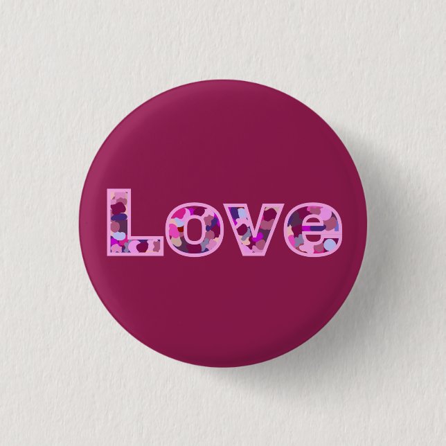 Love 3 Cm Round Badge (Front)