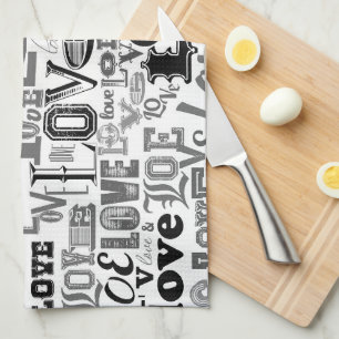 Love 3 tea towel