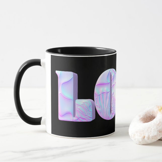 LOVE 3D Design, Graphic, Unique, Cool Mug (With Donut)