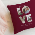 Love 4 photo simple modern personalised burgundy cushion<br><div class="desc">Love 4 photo simple modern personalised anniversary,  wedding,  birthday or Christmas gift modern elegant black white wedding binder gift for the one you love. Modern burgundy girly design.</div>