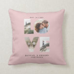 Love 4 photo simple modern personalised gift pink cushion<br><div class="desc">Love 4 photo simple modern personalised anniversary,  wedding,  birthday or Christmas gift modern elegant black white wedding binder gift for the one you love. Modern pink girly design.</div>