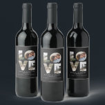 Love 4 photo simple modern personalised gift wine  label<br><div class="desc">Love 4 photo simple modern personalised anniversary,  wedding,  birthday or Christmas gift for the one you love.</div>