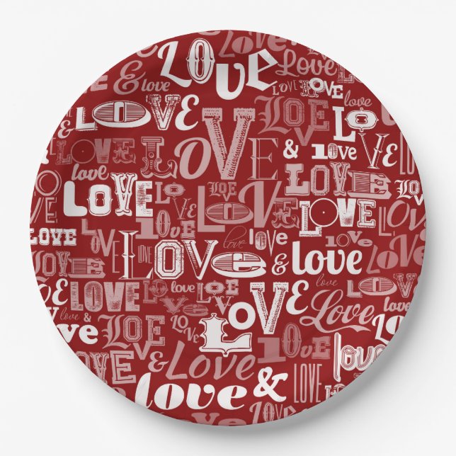 Love 5 paper plate (Front)