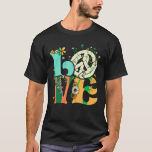 Love 60s 70s Costume Groovy Hippie Theme Party Pea T-Shirt