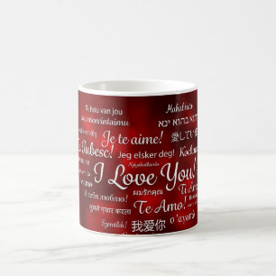 love-615307 ROYAL RED LOVE DIFFERENT LANGUAGES TYP Coffee Mug