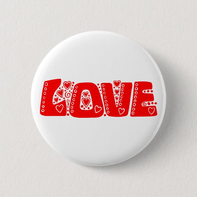 Love 6 Cm Round Badge (Front)
