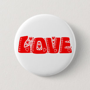 Love 6 Cm Round Badge