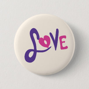 Love 6 Cm Round Badge