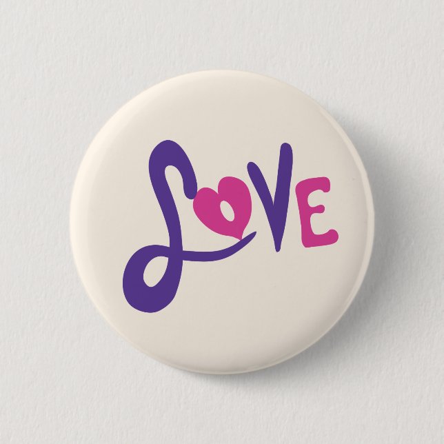 Love 6 Cm Round Badge (Front)