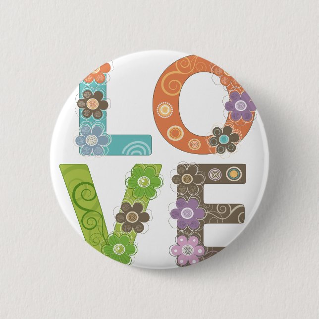 Love 6 Cm Round Badge (Front)
