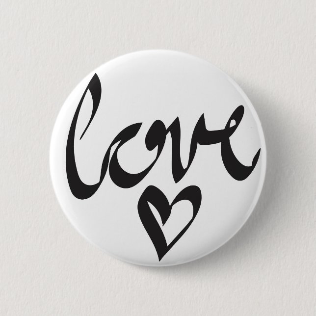 Love 6 Cm Round Badge (Front)