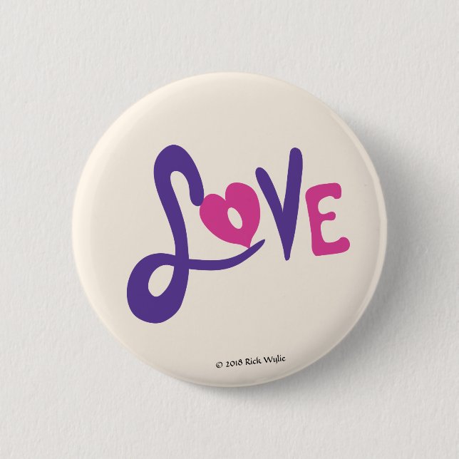 Love 6 Cm Round Badge (Front)
