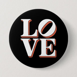 LOVE 7.5 CM ROUND BADGE