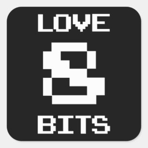 Love 8 Bits Square Sticker