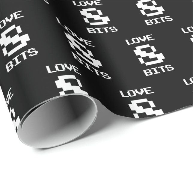 Love 8 Bits Wrapping Paper (Roll Corner)