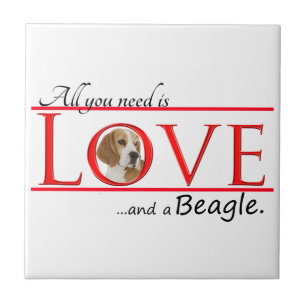 Love a Beagle Ceramic Tile