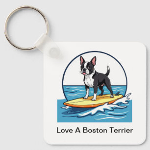 Love A Boston Terrier Dog Key Ring