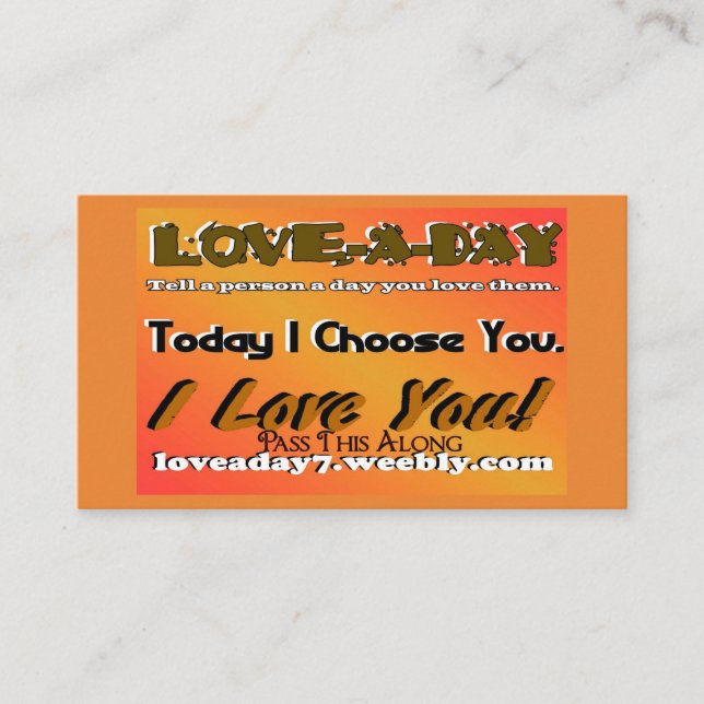 Love-a-Day Business Cards (Front)