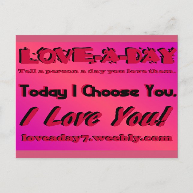 Love A Day Postcard (Front)